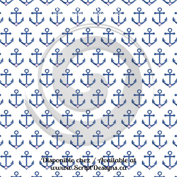 Thème nautique rose et bleu - HTV à motifs (16 modèles différents disponibles) 