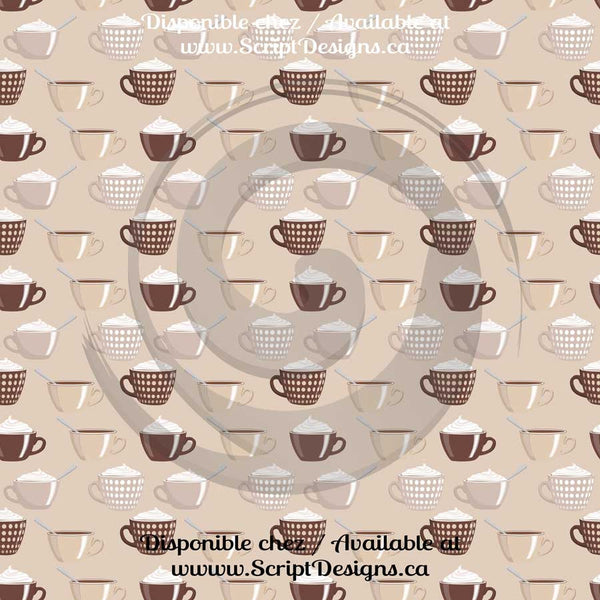 Coffee (Natural shades) - Patterned Adhesive Vinyl (16 Different designs available)