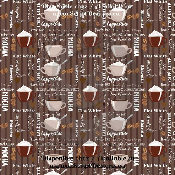 Coffee (Natural shades) - Patterned HTV (16 Different designs available)
