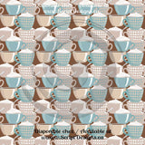 Café (nuances de bleu) - Vinyle adhésif à motifs (16 modèles différents disponibles) 