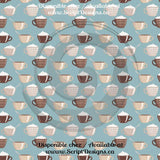 Café (nuances de bleu) - Vinyle adhésif à motifs (16 modèles différents disponibles) 