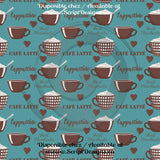 Coffee (blue shades) - Patterned HTV (16 Different designs available)