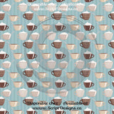 Coffee (blue shades) - Patterned HTV (16 Different designs available)