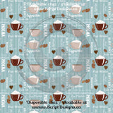 Café (nuances de bleu) - Vinyle adhésif à motifs (16 modèles différents disponibles) 