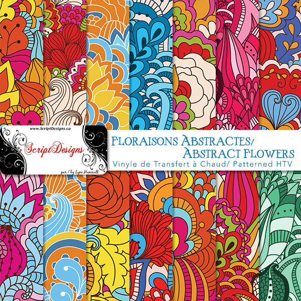Abstract Flowers - Patterned HTV (14 designs available)
