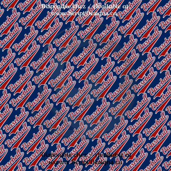 Baseball - Patterned Adhesive Vinyl  (13 Different designs available)