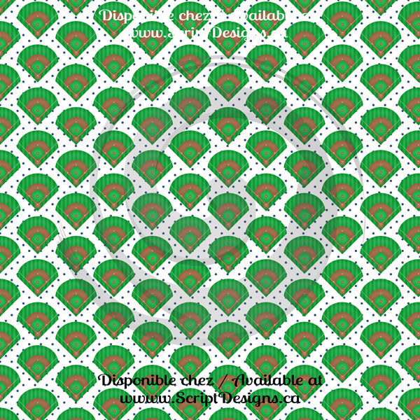 Baseball - Patterned Adhesive Vinyl  (13 Different designs available)