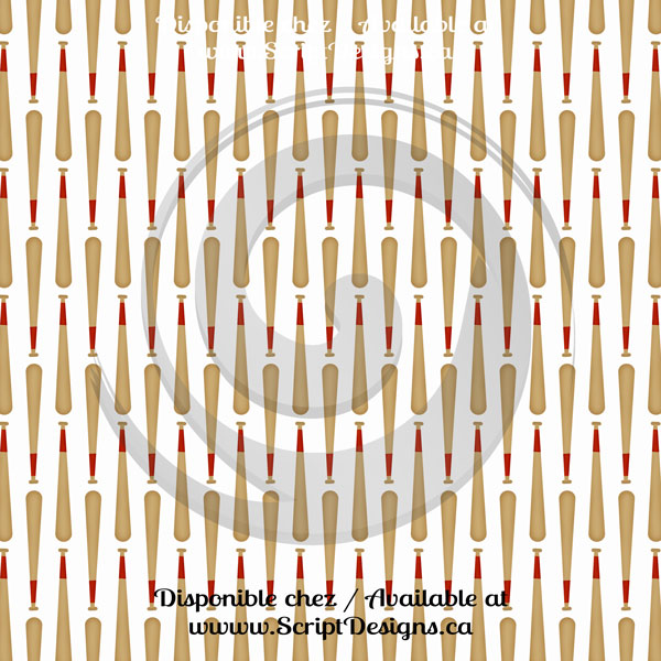 Baseball - Patterned Adhesive Vinyl  (13 Different designs available)