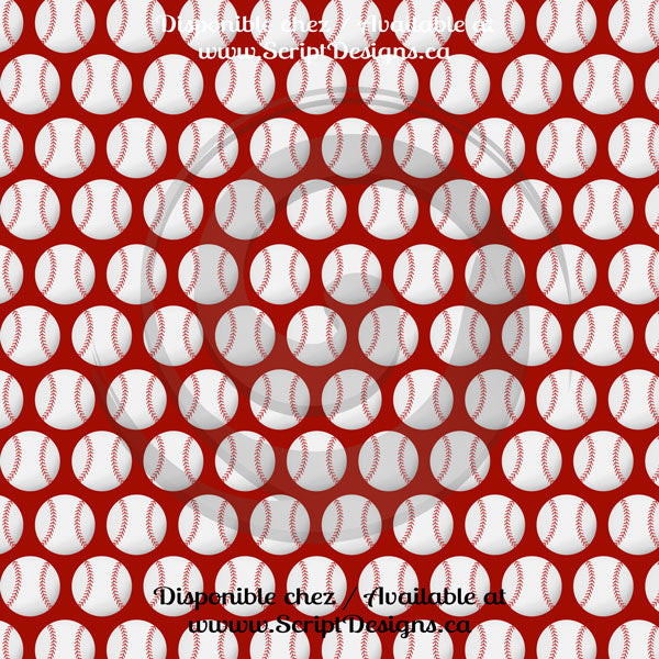 Baseball - Patterned Adhesive Vinyl  (13 Different designs available)