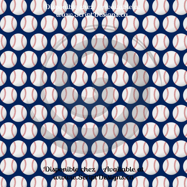 Baseball- Patterned HTV (13 modèles différents disponibles)