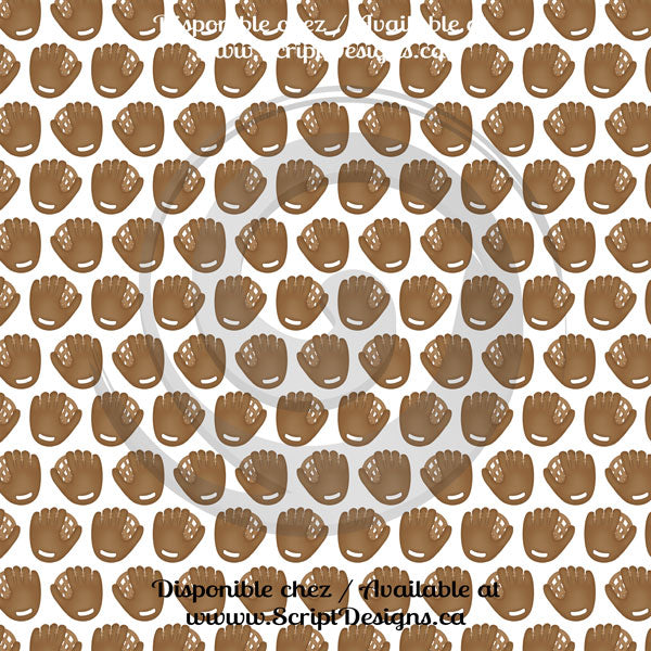Baseball - Patterned Adhesive Vinyl  (13 Different designs available)
