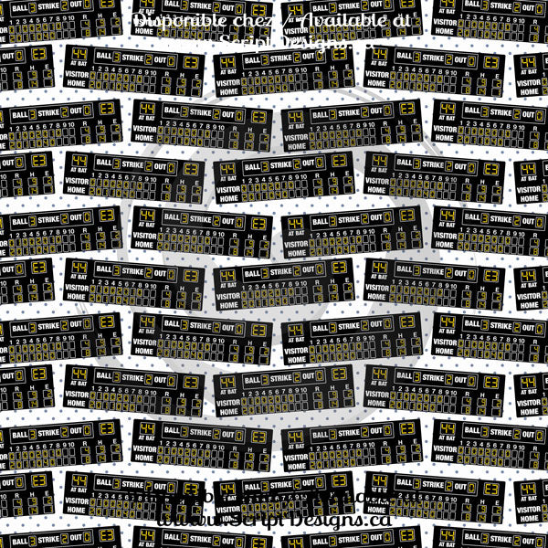 Baseball - Patterned Adhesive Vinyl  (13 Different designs available)