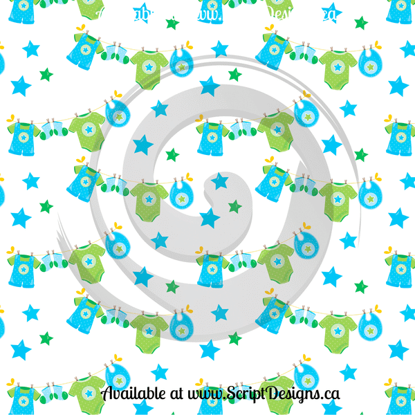 Baby Boy - Patterned HTV (12 Designs) - ScriptDesigns - 1