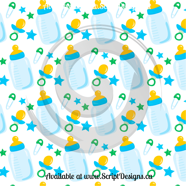 Baby Boy - Patterned Adhesive Vinyl  (12 Designs) - ScriptDesigns - 12