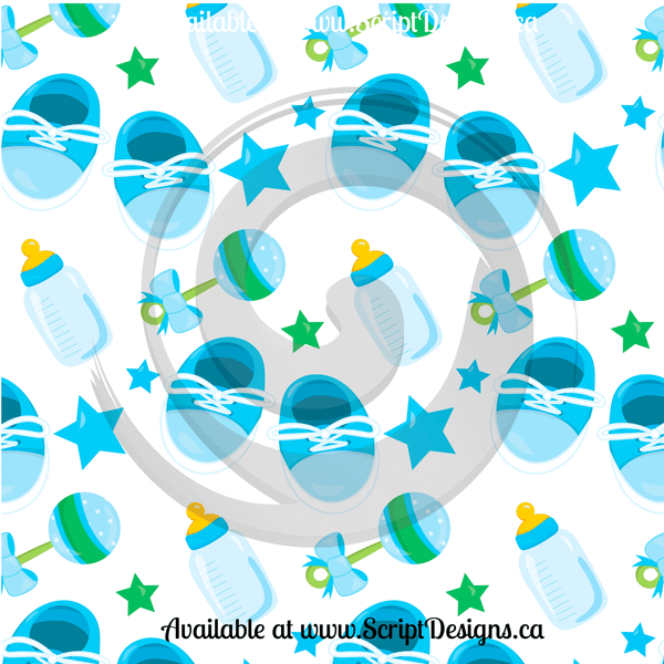 Baby Boy - Patterned Adhesive Vinyl  (12 Designs) - ScriptDesigns - 5