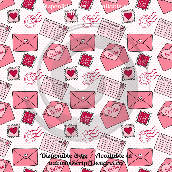 Be Mine - Patterned Adhesive Vinyl  (12 Designs) - ScriptDesigns - 12