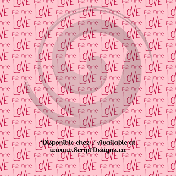 Be Mine - Patterned Adhesive Vinyl  (12 Designs) - ScriptDesigns - 7
