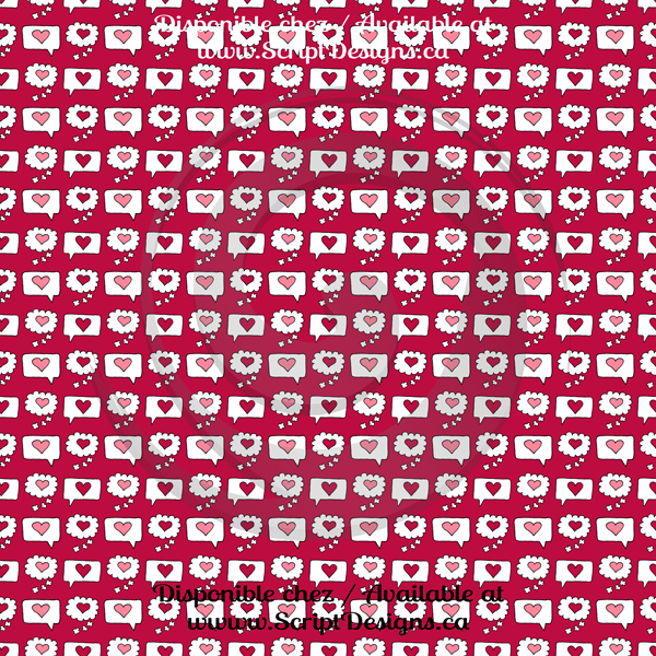 Be Mine - Patterned Adhesive Vinyl  (12 Designs) - ScriptDesigns - 8