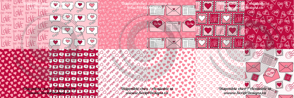 Be Mine - Patterned HTV Samplers - 12 designs included - ScriptDesigns - 1