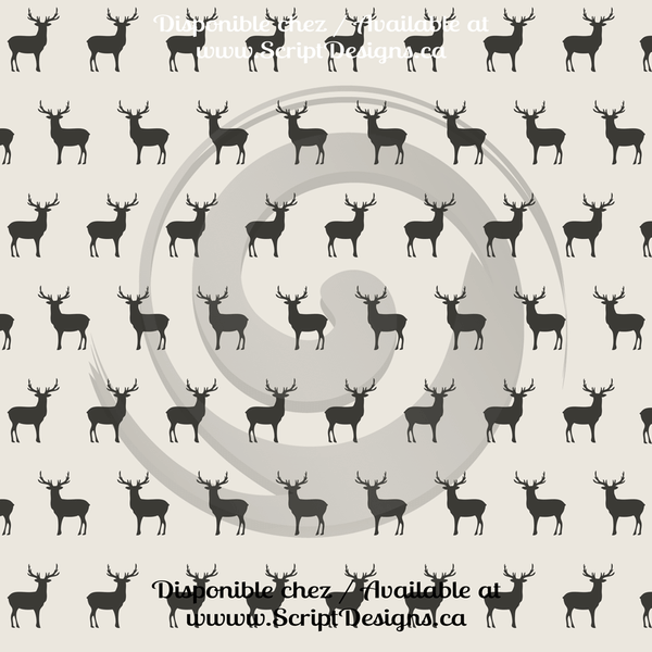 Deers in Greys - Patterned HTV (12 Designs) - ScriptDesigns - 6