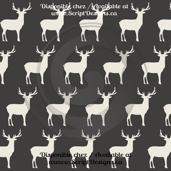 Deers in Greys - Patterned HTV (12 Designs) - ScriptDesigns - 9