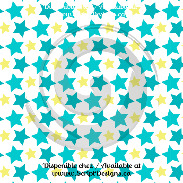 Teal Blue Elephants - Patterned HTV (12 Designs) - ScriptDesigns - 12