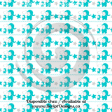 Teal Blue Elephants - Patterned Adhesive Vinyl  (12 Designs) - ScriptDesigns - 8