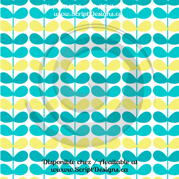 Teal Blue Elephants - Patterned Adhesive Vinyl  (12 Designs) - ScriptDesigns - 9