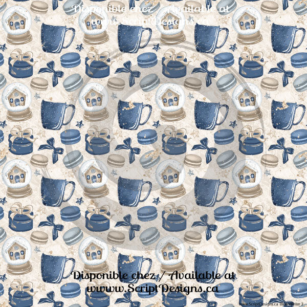 Blue Winter - Patterned Adhesive Vinyl (10 Different patterns available)