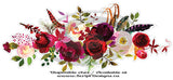 Watercolour Flowers Decals (HTV / Iron On) - Boho Bordo Collection (3 models available)