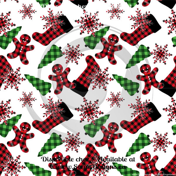 Buffalo Plaid Cutouts - Patterned Adhesive Vinyl (10 Different designs available)