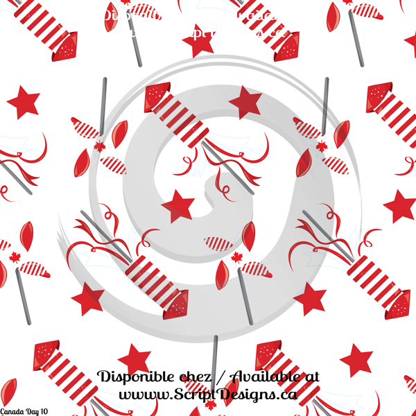 Canada Day - Patterned HTV (18  Different designs available)