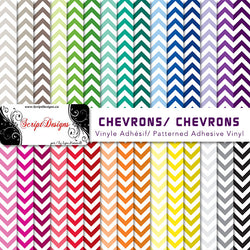 Chevrons - Vinyle adhésif à motifs (30 couleurs différentes disponibles)