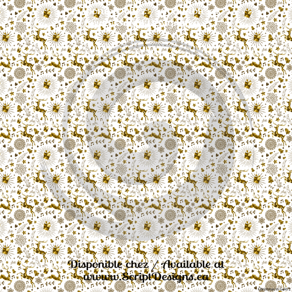 Christmas in Gold - Patterned HTV (26 different designs available)