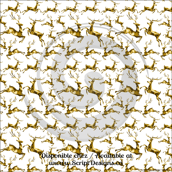 Christmas in Gold - Patterned HTV (26 different designs available)