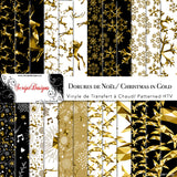 Christmas in Gold - Patterned HTV (26 different designs available)