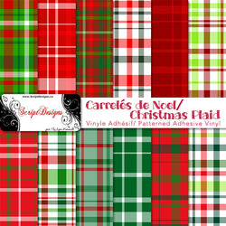 Plaids de Noël - Vinyle adhésif à motifs (12 designs) 