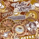 Coffee - Patterned Adhesive Vinyl (16 Designs) - ScriptDesigns - 2
