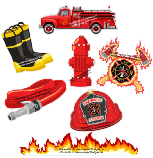 Décalcomanie murale adhésive camion de pompiers