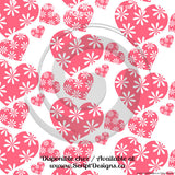 Daisy Hearts - Patterned HTV (8 Different designs available)