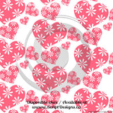 Daisy Hearts - Patterned Adhesive Vinyl (8 Different designs available)