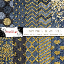 Gold Denim - HTV à motifs (10 modèles différents disponibles)