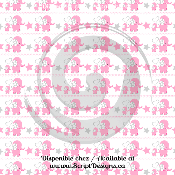 Pink Elephants - Patterned HTV (12 Designs) - ScriptDesigns - 8