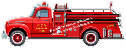 Fire Truck Adhesive Wall Decal