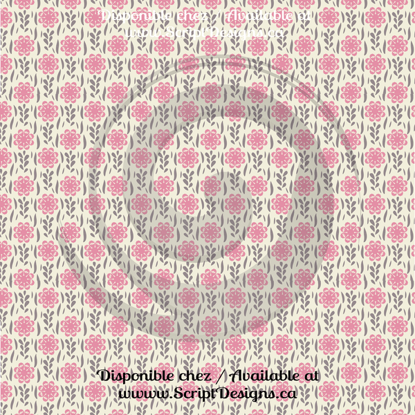 Floral Pink Petite - Patterned HTV (12 Designs) - ScriptDesigns - 6