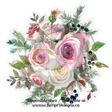 Watercolour Flowers (HTV / Iron On) - Frosted Roses Collection (4 models available)