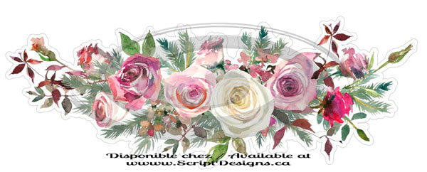 Watercolour Flowers (HTV / Iron On) - Frosted Roses Collection (4 models available)