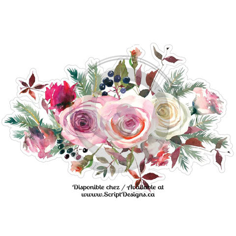 Watercolour Flowers (HTV / Iron On) - Frosted Roses Collection (4 models available)