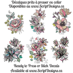 Fun Flowers - Adhesive Vinyl Decals Collection (6 designs)