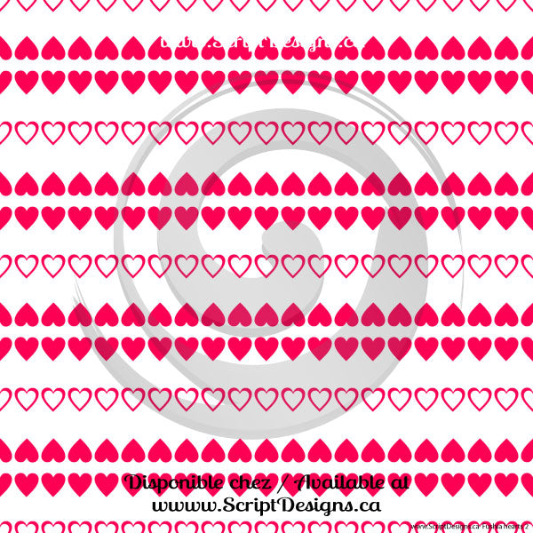 Fushia Hearts - Patterned HTV (10 different designs available)